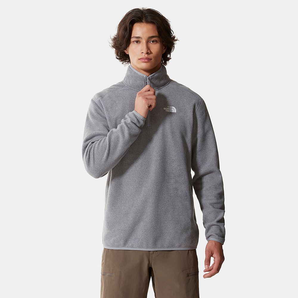 The North Face Fleece Mens Australia - The North Face 100 Glacier Quarter-Zip Grey Hiking (BGU-14602